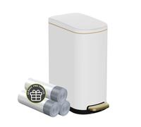 Poubelle de salle de bain générique mince de 10 L (2,6 gallons), en acier | Poubelle mince de 10 L en acier inoxydable avec couvercle à fermeture douce et seau intérieur amovible, idéale pour les
