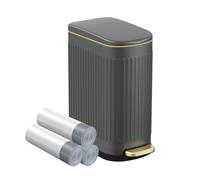 Poubelle de salle de bain générique mince de 2,6 gallons, 10 L, en acier | Poubelle mince de 2,6 gallons avec pédale de fermeture douce et seau intérieur amovible, idéale pour les espaces étroits, la