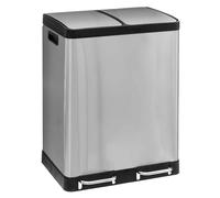 Poubelle de Tri 2 Bacs en Inox "Ariane" 30L Argent