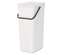 Poubelle de tri Brabantia SORT & GO, 40 litres, rectangulaire, blanche, dimensions : 267 mm, 341 mm, 620 mm
