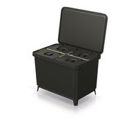 Poubelle de tri cuisine dechets Keden SYSTEMA 4x10 litres - blanc gris noir