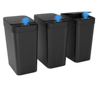 Poubelle de tri des déchets 3er-Set, 10 litres, design épuré, fonctionnement automatique et sans contact