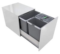 Poubelle de tri des déchets, coulissante, en acier inoxydable, dimensions : 33 x 43 x 40 cm