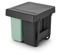Poubelle de tri encastrable 3 bacs Brabantia Sort & Go vert clair