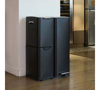 Poubelle pédale tri sélectif HAJA noir 60L 6 G