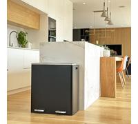 Poubelle De Tri Inox Major - 60L - 2Bacs - Noir