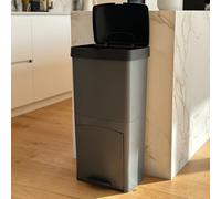 Poubelle De Tri Pédale Picea - 70L - 3Bacs - Gris