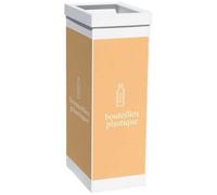 Poubelle de tri pour bouteille en plastique 60 litres - Blanc
