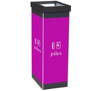 Poubelle de tri pour collecte de piles et batteries 60 litres - Noir