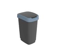 Rotho Poubelle de tri Twist 50 L Noir/Bleu foncé
