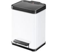Hailo 0622-230 Hailo poubelle à pédale Öko duo plus M, 2x9 L, blanc