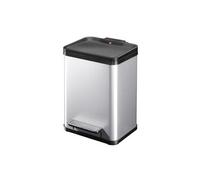 Poubelle de tri sélectif 2 bacs à pédale 20L (9+9) Hailo Öko Duo Plus M Inox