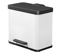 Poubelle de tri sélectif 2 bacs à pédale 25L (17+9) Hailo Öko Duo Plus L Blanc