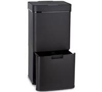 Poubelle De Tri Sélectif Avec Capteur Klarstein Royal Trash Matte 72L Acier Inoxydable Noir Noir G