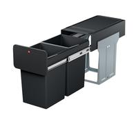 Poubelle de tri sélectif encastrable 28 litres (14+14) Hailo EcoLine Design L Duo