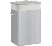 Poubelle de tri sélectif grise de 72 litres avec couvercle, structure métallique, 40 x 30 x 60 cm