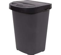EDA PLASTIQUE Poubelle de cuisine avec couvercle City Push 40 L - 42,5 x 34,7 x 52,1 cm - Gris anthracite