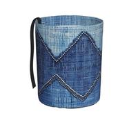 Poubelle de voiture pliable de grande capacité, aucune installation | Organiseur de voiture imprimé denim bleu dégradé facile à nettoyer pour voiture, camion, SUV, camping-car