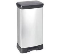 Poubelle Decobin rectangulaire duo 23l+23l décor métal - Curver Argent G