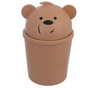 Poubelle décorative - ORION - 1,5 l - 20 cm hauteur - 12,5 cm diamètre - Couvercle amovible - Forme d'ours