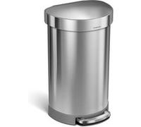 Poubelle demi-lune à pédale 45L code J inox - Simplehuman - Argent - Inox G
