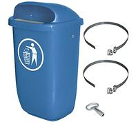 Poubelle d'extérieur - Capacité : 50 litres - Conforme à la norme DIN 30713 - En kit complet avec ruban de serrage pour fixation sur piquet