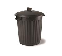 Poubelle d'Extérieur Eco 80 L Couvercle Verrouillage Rotatif - Poignées Latérales - Ø 51 x H65 cm - Noire