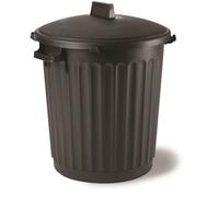 Poubelle d'Extérieur Eco 80 L Couvercle Verrouillage Rotatif - Poignées Latérales - Ø 51 x H65 cm - Noire