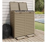 vidaXL Poubelle d'extérieur marron clair 78x41x86 cm Polypropylène