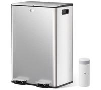 Poubelle double - Conteneur à déchets - Bac à ordures - Poubelle - Conteneur de recyclage - Capacité : 2 x 30 litres