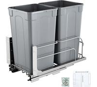 Poubelle double extensible - Poubelle de cuisine avec fermeture en douceur - 27Qtx2 Poubelle - Confort et propreté dans votre cuisine