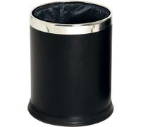 Poubelle double paroi, métal, noir, 10 litres