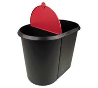 Poubelle double pour tri déchets papiers 29 litres - Rouge