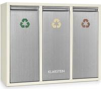 Poubelle écologique triple tri sélectif & recyclage 45L (3x 15L) beige