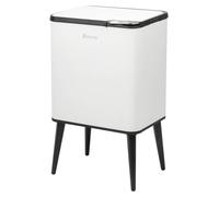 Poubelle Eluno, capacité de 30 litres, en métal blanc
