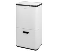 Poubelle Eluno, capacité de 58 litres, à 3 compartiments en métal blanc
