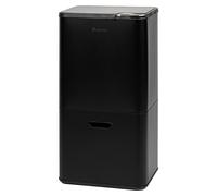 Poubelle Eluno, capacité de 58 litres, à 3 compartiments, en métal noir