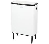 Poubelle eluno, capacité de 60 litres, en métal blanc