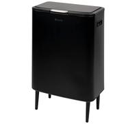 Poubelle eluno, capacité de 60 litres, en métal noir