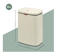 Poubelle Eluno poubelle de cuisine/salle de bain capacité 6 litres couleur crème