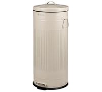 Poubelle eluno VINTAGE, poubelle à pédale, capacité de 30 litres, en métal, couleur beige