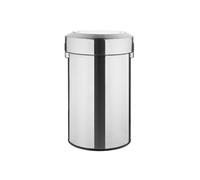 Poubelle en Acier Brossé avec Couvercle Basculant 70L