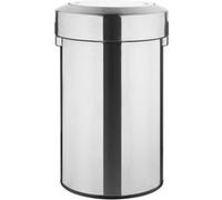 Poubelle en Acier Brossé avec Couvercle Basculant 70L Bolero Métallisé G