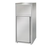 Poubelle en acier inoxydable, à ouverture par couvercle, 60 litres, 500 x 530 x 1200 mm