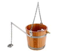 Poubelle en bois avec chaîne
