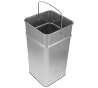 Poubelle en Fer Galvanisé Argenté, Seau en Métal avec Poignée | Résistant à Rouille, Usage Solide, pour Déchets Cuisine et Jardin, Intérieur ou Extérieur