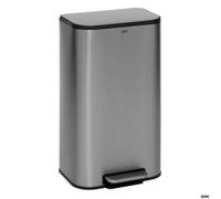 5five Poubelle de cuisine à pédale Inox finition mat 30 L Gris