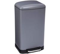 Poubelle en métal avec pédale, de couleur bleu foncé, d'une capacité de 30 litres, dimensions : 34 x 32 x 61 cm