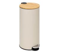 Poubelle en Métal & Bambou "Natureo" 30L Beige Lin