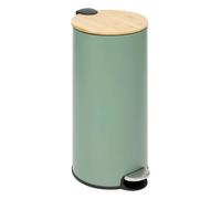 Poubelle en Métal & Bambou Natureo 30L Vert
